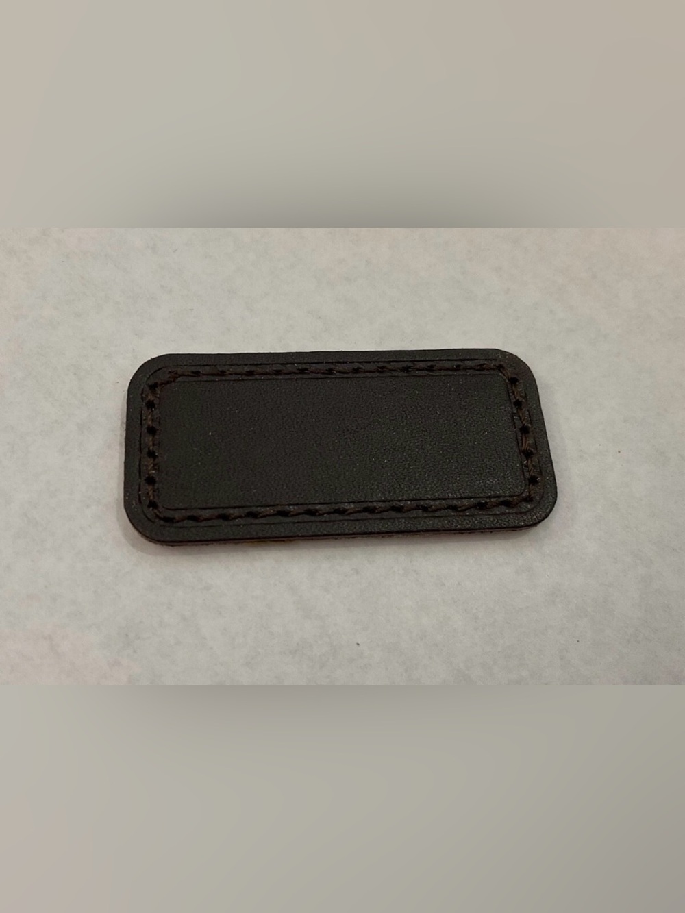 NEW Tumi Extra Small 2” x 15/16” Leather Monogram Patch - DARK BROWN